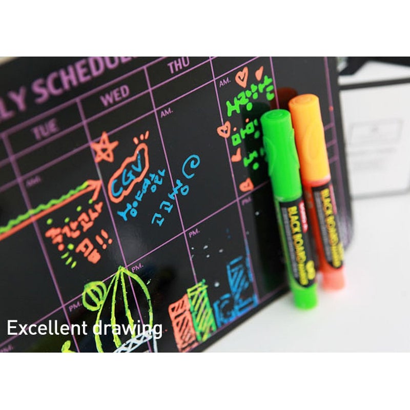 Dong-a 5 Color Fluorescent Neon Liquid Dry-erase Marker Pen Set for LED Black Menu Board,acrylic, Window (Green, Orange, White, Yellow, Blue) - Image 4